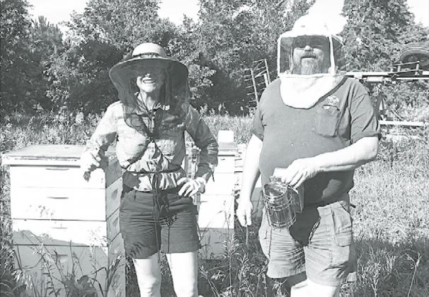 Megan Vetter and Brian Nilson are the current president and vice president, respectively, of the Nebraska Beekeeper’s Association. News-Register/Jeni Moellenberndt