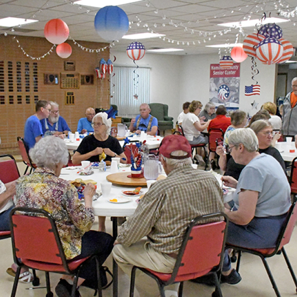 Weekday lunch meals are one of the most important programs of the senior center. In the last fiscal year more than 16,000 meals were served either on-site or through the Meals on Wheels program. 