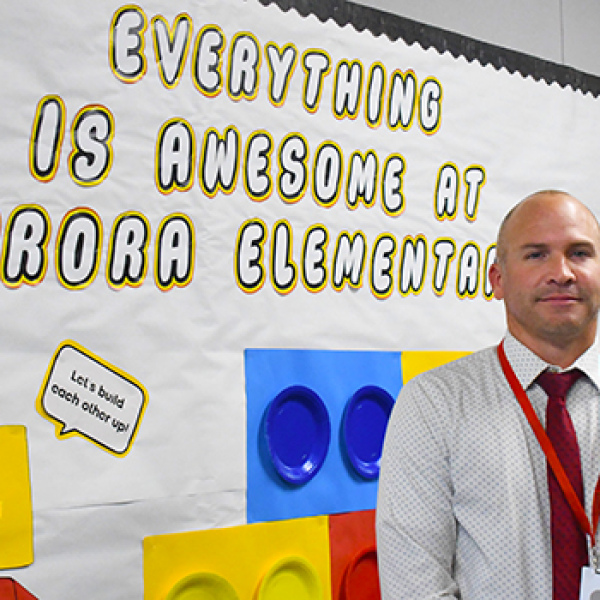 Aurora native, AHS grad and former high school assistant principal Cody Hoegh stepped into a new role this fall as principal at Aurora Elementary School.