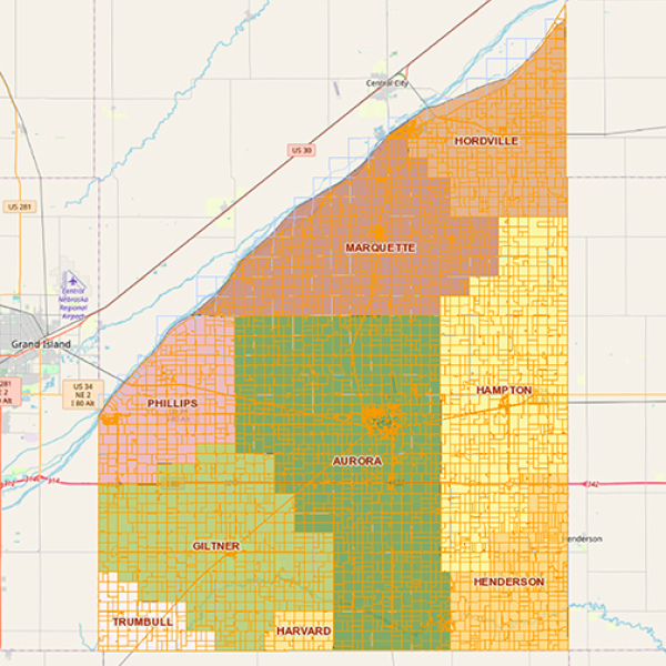 This map shows the nine fire districts scattered across the county. The website also lists contact information for the fire chiefs in those districts for the purpose of obtaining burn permits. 