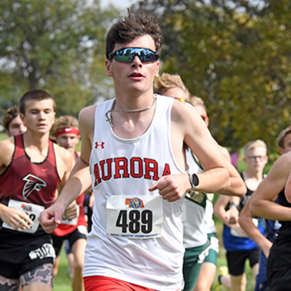 Grayson Oswald placed fourth in the NSAA Cross Country State Championships in the boys Class C race Friday afternoon with a time of 16:50, the fifth-fastest time on the Kearney course in Aurora school history. 