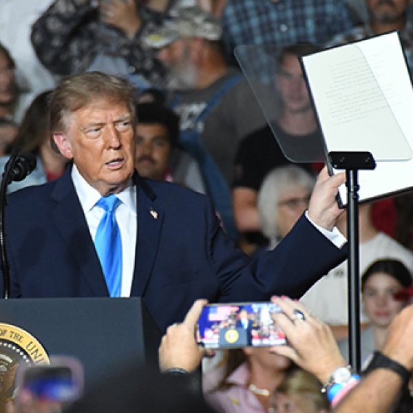 President Trump holds up an executive order temporarily removing the off-road requirement for the use of red dyed diesel. The order allows the use of the tax free fuel to be used on roads and highways through the end of the year.