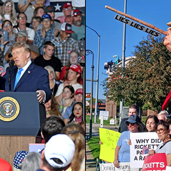 Presidential visit draws praise and protests