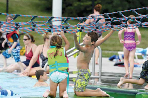 The Aurora swimming pool drew around 350 people each day of opening weekend, though o auroranewsregister.com the crowds were separated into three two-hour sessions as part of this year’s COVID protocol. News-Register/Kurt Johnson