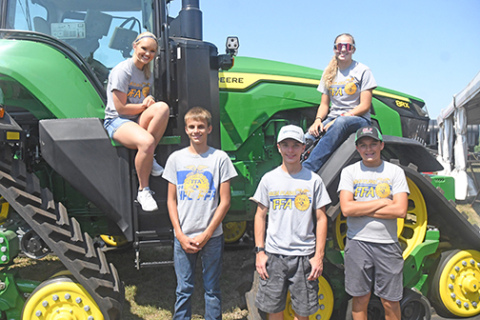 HPC FFA members who volunteered to assist with the Orthamn research project include from left: Brianna Wilshusen, Tyler McNaught, Cameron Bohaboj, Emma Snoberger and Ryan McNaught. News-Register/Jeni Moellenberndt