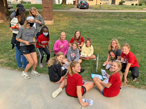 7th grade students engage in Math Walk