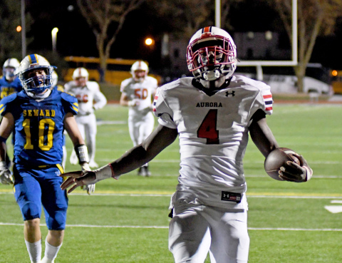 Mack Owens carried the ball 31 times for Aurora Friday night against Seward with 187 yards and a touchdown. 