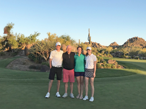 Caleb, Craig, Jennifer and Danica Badura spend ample amounts of (willing) family time together on the green, including vacations to Arizona.