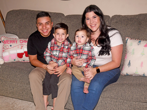 Jaydon Stuart launched Birth & Beyond in November, offering doula services to expecting moms in Hamilton County and beyond. She is shown here with her partner Alex and sons Madden and Wesley.