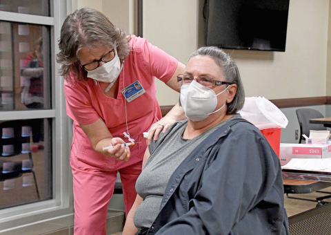 A number of vaccines were administered Monday in Aurora.