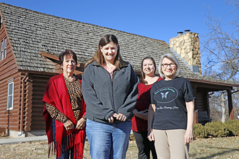 The staff at Sozo Family Services includes, from left: Carole Denton, Chelsea Wier, Theresa Arnett Nickolaus and board member Fairy Hattan. Not pictured are Dr. Thomas Wilson, Chandra Phelps and Crystal Wilson. The nonprofit organization recently moved to this new location on Highway 14.