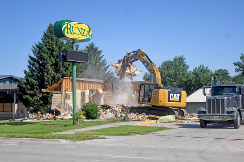 Runza Restaurant tore down the old restaurant and built a new one on the same Highway 34 site in 2020.
