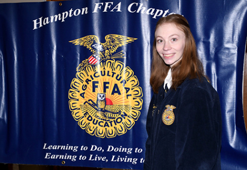 Hampton FFA President Sarah Logue said she gained confidence and a broader perspective on all things agriculture during the four years she wore her familiar blue FFA jacket.