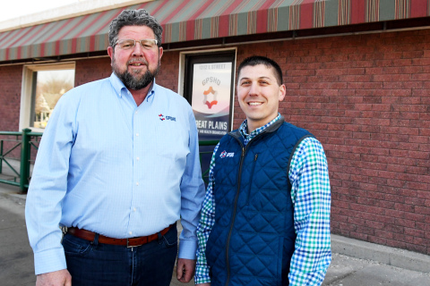 Founder and executive director Mick Anderson, left, and safety specialist Mark Dunn stand outside the new headquarters of Great Plains Safety and Health Organization, now located at 1312 L St. in Aurora.