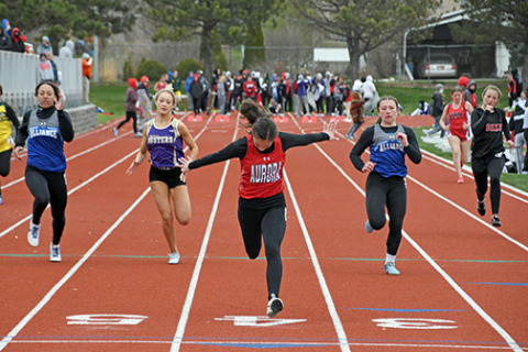 Kaylee Crosby won her 100 dash prelim and eventually finished fifth in the event at the Broken Bow Invite Friday afternoon.