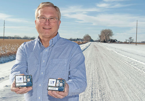 Photos courtesy of UNK // UNK professor Tim Obermier displays the devices used to collect bandwidth readings through the Rural Measures project, which was launched by Obermier and UNK associate professor Angela Hollman to more accurately measure internet speeds in rural Nebraska.