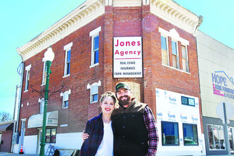 Chloe and Casey Nunnenkamp are well underway with renovations to the Jones building on Aurora’s downtown square. The couple estimates next spring for the completion date.