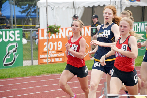 Cassidy Knust set a new PR time in the 800 meter run while also finishing second in the pole vault during her final state track and field meet for the Lady Huskies. 