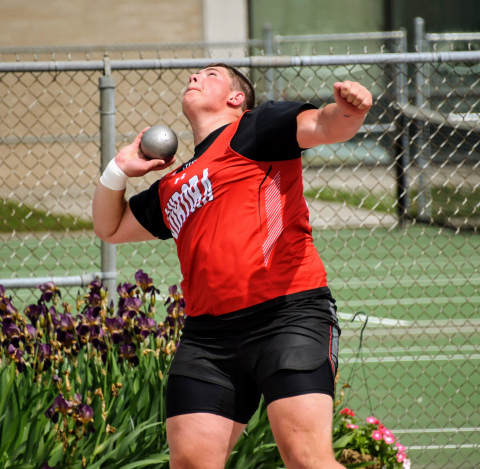 Gage Griffith was a double winner at the state track and field meet, taking gold in both the throwing events. 