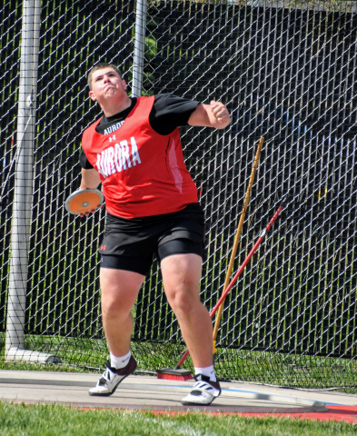Gage Griffith won the Class B discus event with a throw of 174-08. 