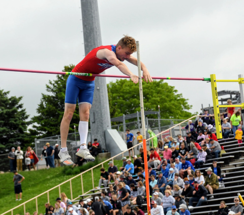 Tanner Wood finished 9th in the Class D pole vault event at the state track and field meet Thursday. 
