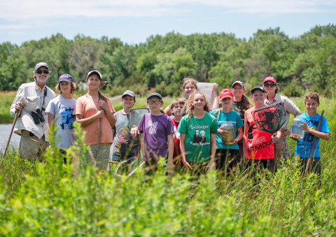 Photo courtesy of Sarah Bailey // Participants in this year’s Youth Naturalist camp included, from left: Bill Whitney, Kit Brooks, Zildjian Sandberg, Calvin Miller, Kenzie Dubas, Zade Podraza, Jessica Bauers, Mia Leininger, Julia Buss, Sarah Bailey, Trenten Stevens, Jan Whitney and Jonathan Helzer.