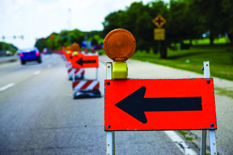 Signs will advise motorists of exit lane closure