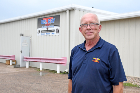 Ryder Keller stands outside a 10,000 sq. ft. warehouse he recently purchased in an industrial area in Grand Island. The site is now the permanent home for Del Ray Manufacturing, which had been located in Aurora.