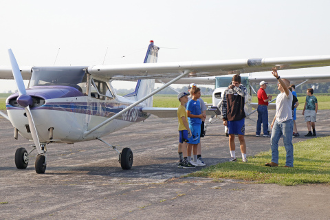 Friday was a big day for Edgerton campers who chose the Air Academy camp to get in some summer fun -- and learning. One of the day’s pilots, Keal Bockelman, is seen here with his group of campers going over a quick safety brief before making their flight for the day.