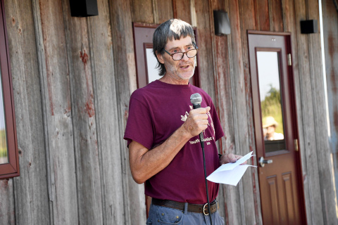 Bill Whitney shared the journey of the Charles L. Whitney Education Center with visitors during Prairie Plains Resource Institutes’s open house on Saturday.
