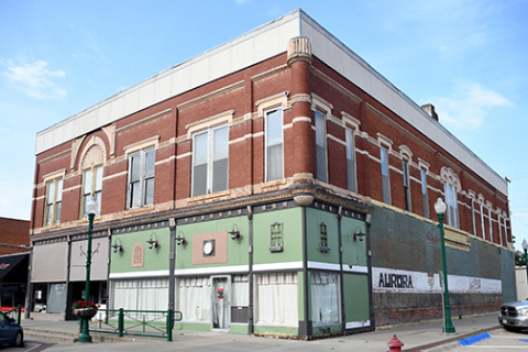 The Template Craft building on Aurora's downtown square.