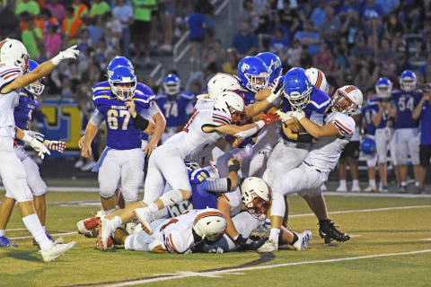 One of the highlight plays for Aurora Friday was this fourth-down stop at the start of the third quarter, though an interception on the next play gave North Platte the momentum for good.