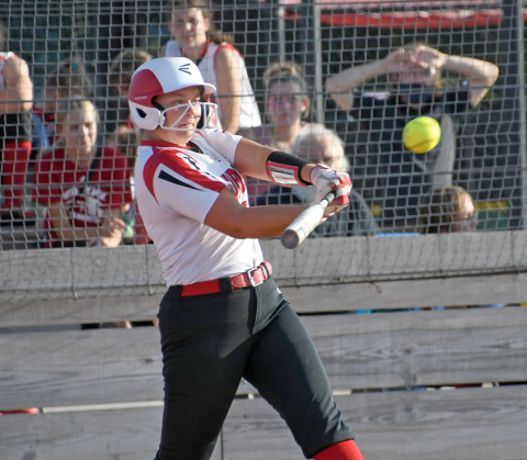 Taryn McKinney recorded two homers and a complete game winner on the mound in Aurora's 15-6 victory against Lexington Thursday. 
