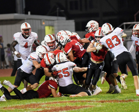 Aurora picked up its first win of the season at Scottsbluff, 43-22.