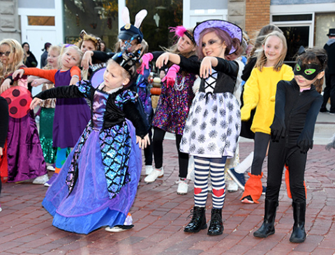 Showing their dance moves here are from left: Elodie Peterson, Elsie Bates (front center), Brielle Hunnicutt (background), Hazel Smith, Livia Leffler and Aleatha Budler.