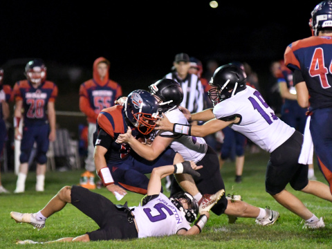 Hampton's defense held a shutout through three-plus quarters in a 58-18 win over Heartland Lutheran. 