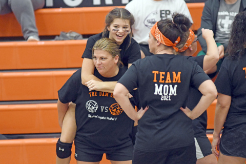  Dorinda Fastnacht shares a moment with her daughter, Alyssa after Giltner’s moms won the first-ever DAM Game (mothers vs daughters).