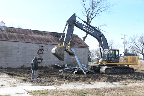 A demolition crew cleared this lot, then tore down the building pictured next to it, making way for a new bar and grill expected to open on Main Street in Phillips by next spring.
