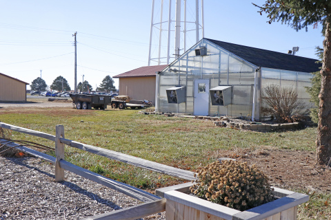 The Aurora Agricultural Department Learning Lab will be situated between the present greenhouse and the nearby garden.