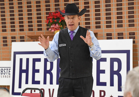 Charles Herbster shared with Hamilton County Republicans why he is running for governor during a campaign stop Thursday in Aurora.