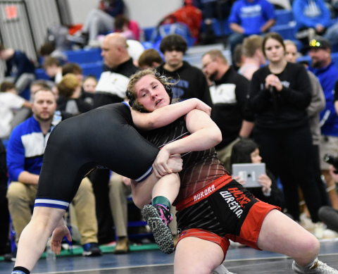 Tiffany Senff was one of three gold medalists for Aurora's girls team at Saturday's Central Conference tournament. 