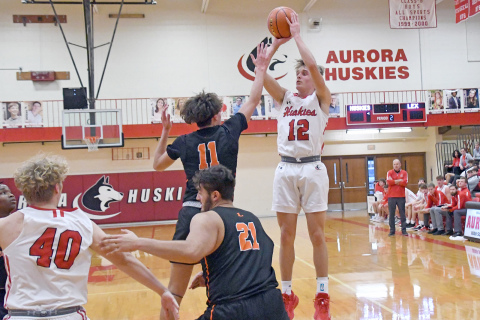 Carsen Staehr put together a career afternoon Saturday against Lexington, totaling 27 points while going six of six from three-point range. 