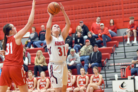 Aurora’s Rylee Olsen was one of three seniors on the 2021-22 girls basketball team. 