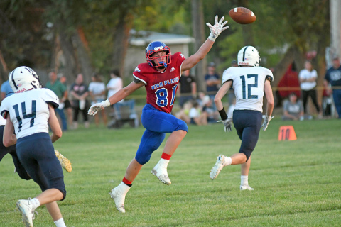 High Plains’ Ayden Hans was a fingertip away from knocking down this Central Valley past during first half action.