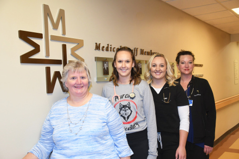 Pictured from left are new members of the MCHI medical staff, including Dr. Lisa Mofle; Lindsey Makovicka, family nurse practioner; Logan Mertlik, physician’s assistant; and Traci Penner, family nurse practioner.