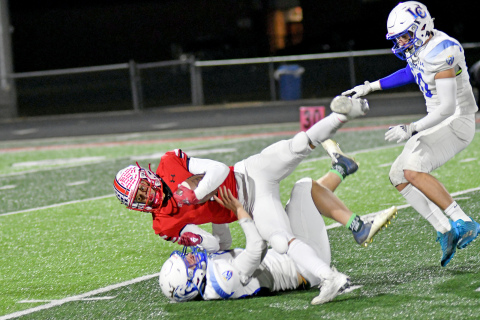 Carsen Staehr returned a Lincoln Christian kick to the plus side of the field, leading to an eventual Aurora touchdown. 