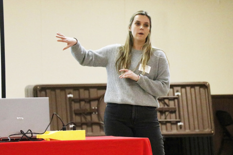 Laura Nagengast, Source Water Protection Educator with Nebraska Extension, was a special guest speaker at the annual joint gathering/Extension board training session between Hamilton and Merrick counties.