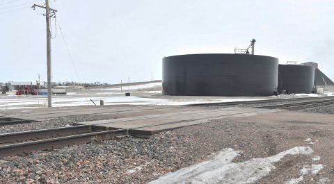 This railroad crossing on N Road, located on the west side of the Aurora ethanol plant, is one of three sites where accidents within the past two years have prompted railroad and NDOT officials to propose installing automated crossing signals later this year.