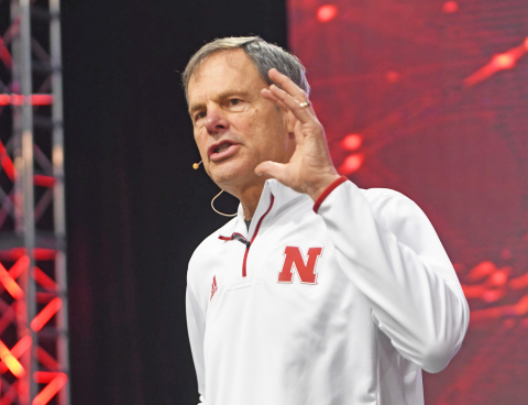 Nebraska volleyball coach John Cook shared behind-the-scenes stories of motivation and humor during his presentation to nearly 700 people at the Aurora Cooperative’s annual meeting in Grand Island.
