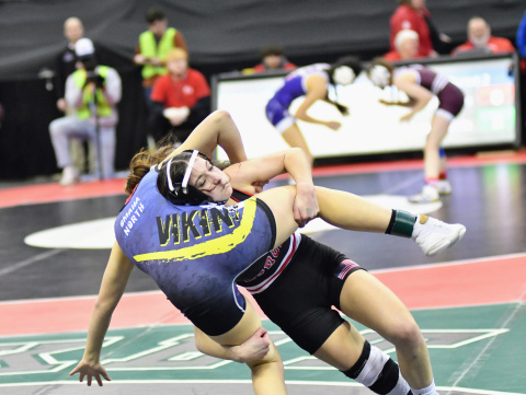 Natalie Bisbee won her second round consolation match Friday. 